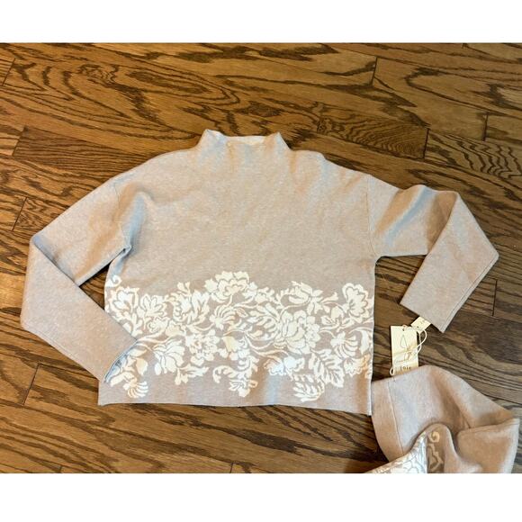 joie 2pc Sweater and skirt set tan boho cottage minialist size medium NWT - Picture 4 of 11